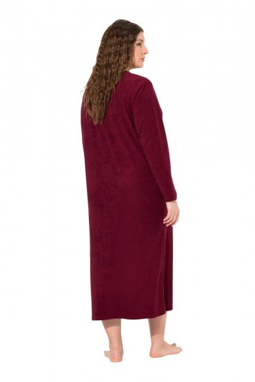 Ulla Popken 749967 Roupão turco com fecho Bordô - Robes & roupões - 