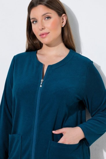 Ulla Popken 749967 Roupão turco com fecho Petróleo - Robes & roupões - 