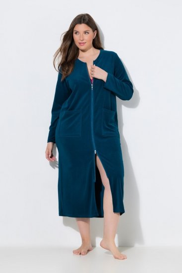 Ulla Popken 749967 Roupão turco com fecho Petróleo - Robes & roupões - 
