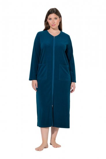 Ulla Popken 749967 Roupão turco com fecho Petróleo - Robes & roupões - 