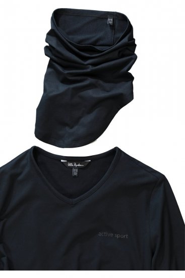 Ulla Popken 751623 Camisola de esqui de secagem rápida Preto - Roupa de esqui - 