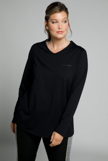 Ulla Popken 751623 Camisola de esqui de secagem rápida Preto - Roupa de esqui - 