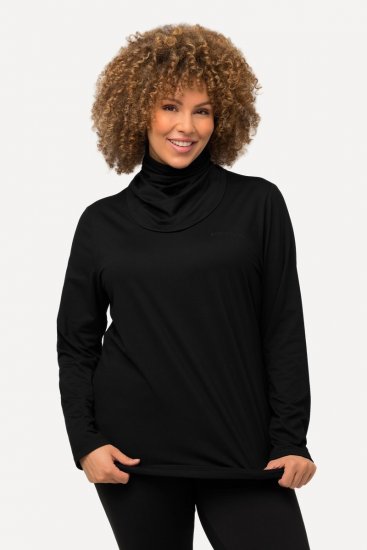 Ulla Popken 751623 Camisola de esqui de secagem rápida Preto - Roupa de esqui - 