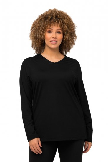 Ulla Popken 751623 Camisola de esqui de secagem rápida Preto - Roupa de esqui - 