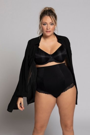 Ulla Popken 781632 Cuecas modeladoras de cintura alta Preto - Roupa modeladora - 