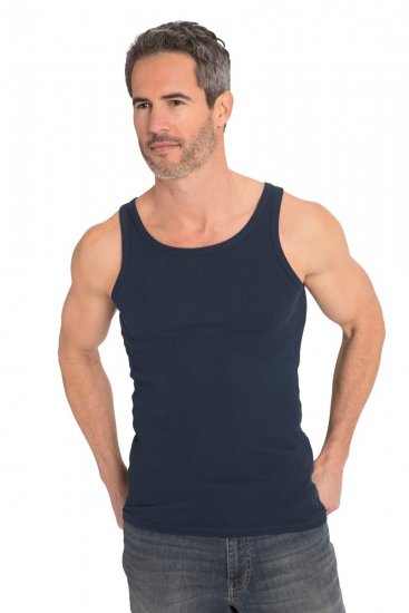 JP1880 782617 Camisola interior canelada Azul noite - Roupa Interior & natação - Roupa interior Homem Tamanhos Grandes
