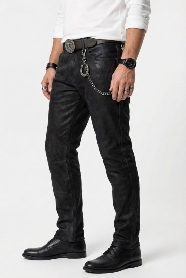 JP1880 Leather Pants Regular Fit Buffalo Nubuck Dark Brown - Jeans & calças - Jeans & Calças Tamanhos Grandes Homem