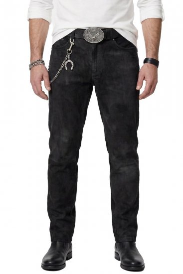 JP1880 Leather Pants Regular Fit Buffalo Nubuck Dark Brown - Jeans & calças - Jeans & Calças Tamanhos Grandes Homem