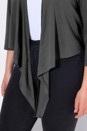 Ulla Popken 794514 Bolero de jersey com nó Antracite - Boleros - 