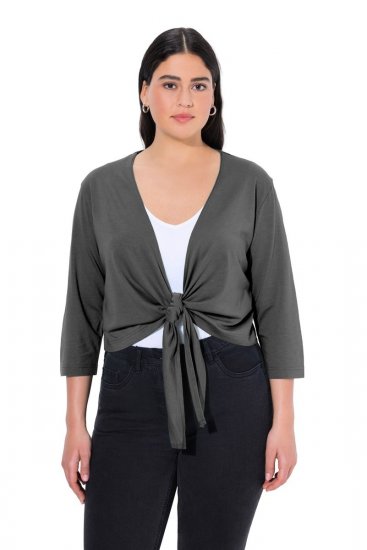 Ulla Popken 794514 Bolero de jersey com nó Antracite - Boleros - 