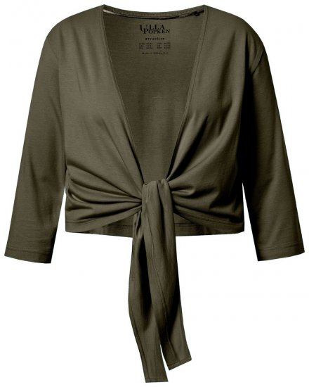 Ulla Popken 794514 Bolero de jersey com nó Verde escuro - Boleros - 