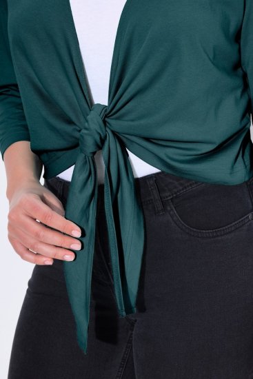 Ulla Popken 794514 Bolero de jersey com nó Petróleo - Boleros - 