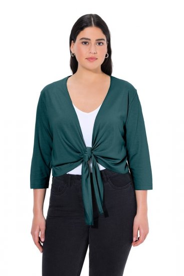 Ulla Popken 794514 Bolero de jersey com nó Petróleo - Boleros - 