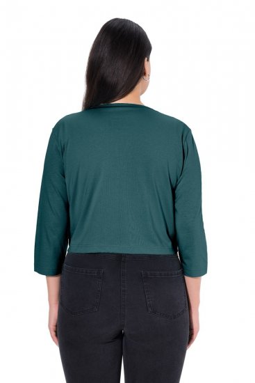 Ulla Popken 794514 Bolero de jersey com nó Petróleo - Boleros - 