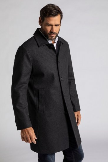 JP1880 795116 Casaco impermeável em lã misturada Antracite TALL - TALL casacos - Casacos TALL para homens altos