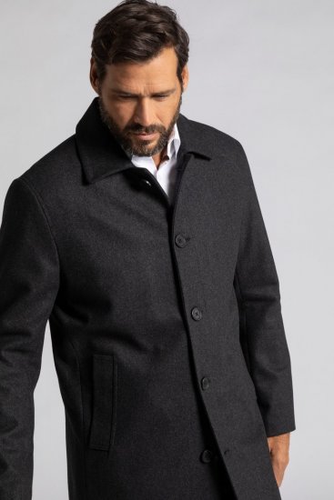 JP1880 795116 Casaco impermeável em lã misturada Antracite TALL - TALL casacos - Casacos TALL para homens altos