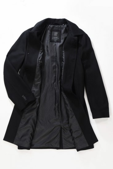 JP1880 795116 Casaco impermeável em lã misturada Preto TALL - TALL casacos - Casacos TALL para homens altos