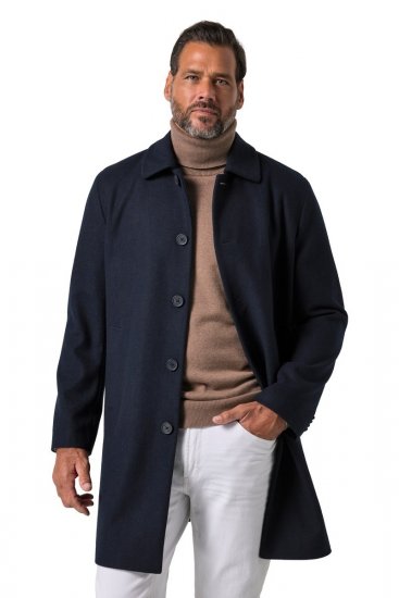 JP1880 795116 Repelente à água Sobretudo de lã Azul marinho - Casacos - Casacos Homem Tamanhos Grandes