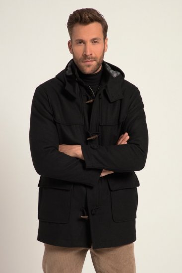 JP1880 Dufflecoat Water-repellent Black - Casacos - Casacos Homem Tamanhos Grandes