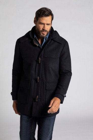 JP1880 Duffle Coat Water Repellent with Detachable Hood Navy - Casacos - Casacos Homem Tamanhos Grandes