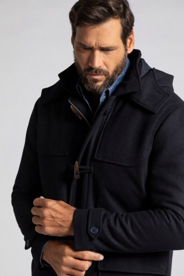 JP1880 Duffle Coat Water Repellent with Detachable Hood Navy - Casacos - Casacos Homem Tamanhos Grandes