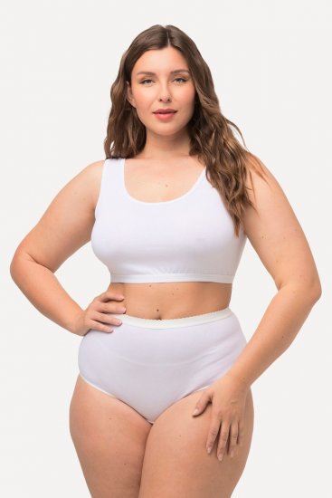 Ulla Popken 795269 Cuecas de cintura alta pack de 3 Branco - Cuecas - 