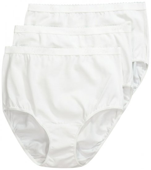 Ulla Popken 795269 Cuecas de cintura alta pack de 3 Branco - Cuecas - 