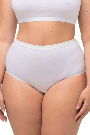 Ulla Popken 795269 Cuecas de cintura alta pack de 3 Branco - Cuecas - 