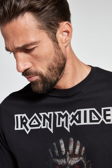 JP1880 Iron Maiden Graphic Band T-Shirt Black - T-shirts - T-shirts Homem Tamanhos Grandes