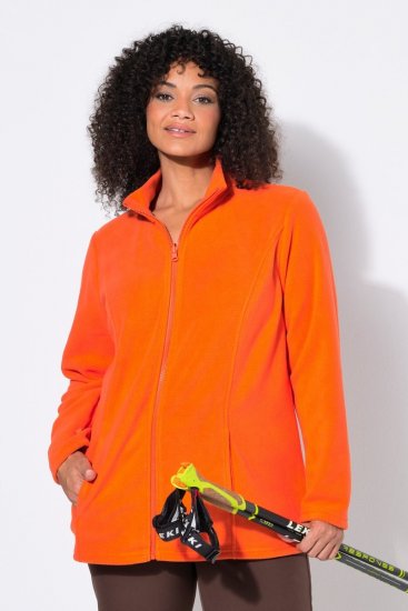 Ulla Popken 796970 Casaco polar leve Vermelho alaranjado - Roupa polar - 