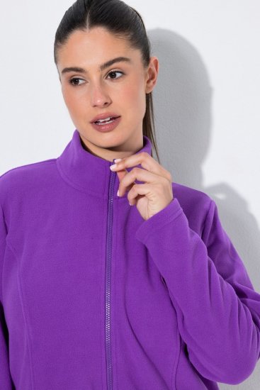 Ulla Popken 796970 Casaco polar leve Roxo escuro - Roupa polar - 