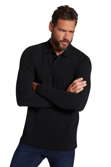 JP1880 799230 Polo de manga comprida Preto - Pólos - Pólos Tamanhos Grandes Homem