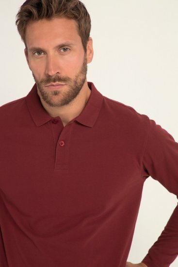JP1880 Polo Shirt Long Sleeve Piqué Red - Pólos - Pólos Tamanhos Grandes Homem