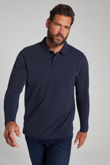 JP1880 799230 Polo de manga comprida Azul-marinho - Pólos - Pólos Tamanhos Grandes Homem
