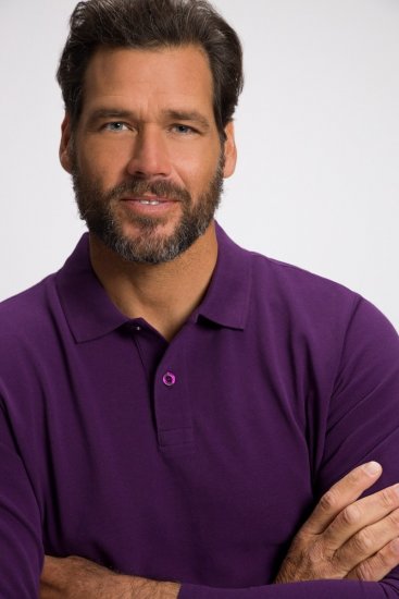 JP1880 Polo Shirt Long Sleeve Pique Purple - Pólos - Pólos Tamanhos Grandes Homem