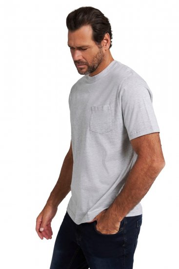 JP1880 799997 T-shirt com bolso no peito Cinzento mesclado - T-shirts - T-shirts Homem Tamanhos Grandes