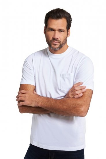 JP1880 799997 T-shirt com bolso no peito Branco - T-shirts - T-shirts Homem Tamanhos Grandes