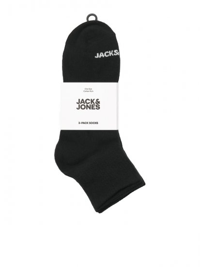 Jack & Jones Luca Meias de ténis Preto pack de 3 - Roupa Interior & natação - Roupa interior Homem Tamanhos Grandes