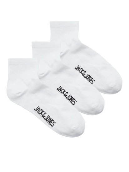 Jack & Jones Leon Meias de ténis Branco pack de 3 - Roupa Interior & natação - Roupa interior Homem Tamanhos Grandes