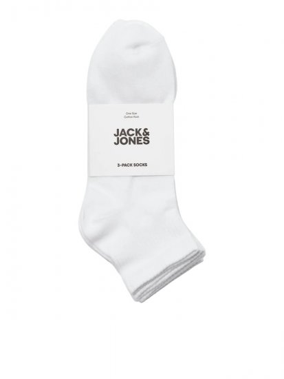 Jack & Jones Leon Meias de ténis Branco pack de 3 - Roupa Interior & natação - Roupa interior Homem Tamanhos Grandes