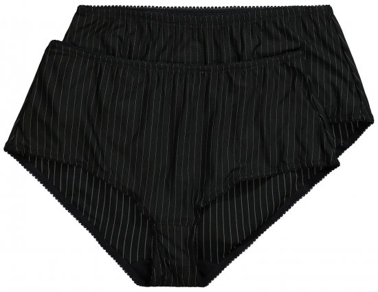Ulla Popken 800279 Cuecas às riscas pack de 2 Preto - Cuecas - 