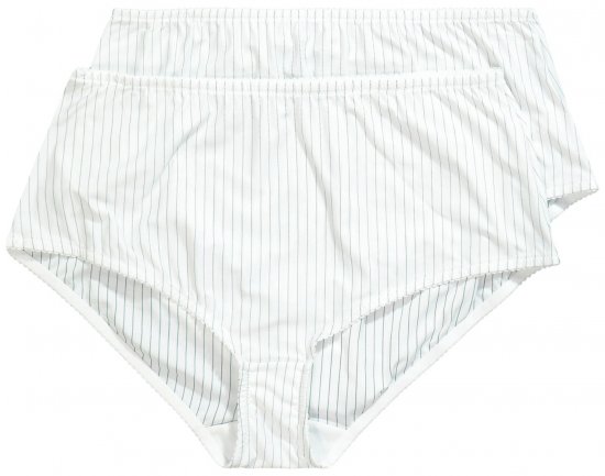 Ulla Popken 800279 Cuecas às riscas pack de 2 Branco - Cuecas - 
