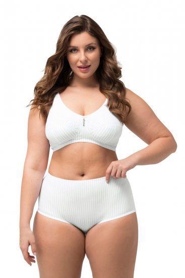 Ulla Popken 800279 Cuecas às riscas pack de 2 Branco - Cuecas - 