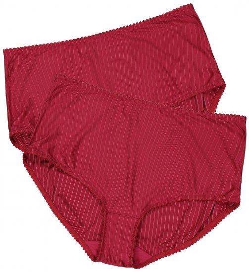 Ulla Popken 800279 Cuecas às riscas pack de 2 Bordô - Cuecas - 