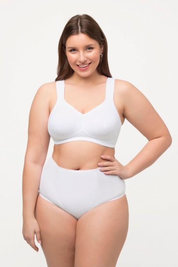 Ulla Popken 800498 Cuecas modeladoras de cintura alta Branco - Roupa modeladora - 