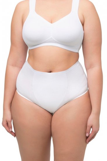 Ulla Popken 800498 Cuecas modeladoras de cintura alta Branco - Roupa modeladora - 