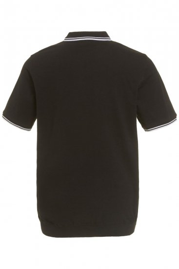 JP1880 802789 Polo com gola de contraste branca Preto - Pólos - Pólos Tamanhos Grandes Homem