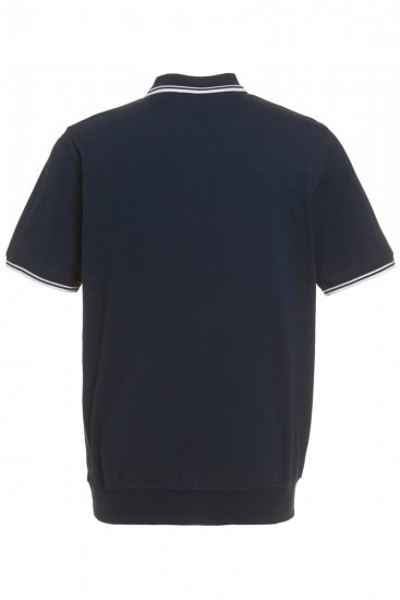 JP1880 802789 Polo com gola de contraste branca Azul-marinho - Pólos - Pólos Tamanhos Grandes Homem