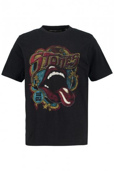 JP1880 Rolling Stones Graphic Band T-Shirt Black - T-shirts - T-shirts Homem Tamanhos Grandes