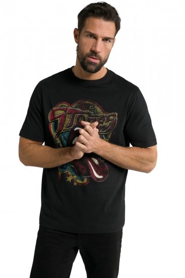 JP1880 Rolling Stones Graphic Band T-Shirt Black - T-shirts - T-shirts Homem Tamanhos Grandes